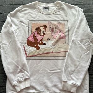Nice Shirt Thanks White Sweatshirt with Frenchie Bookish Taylor’s Version.